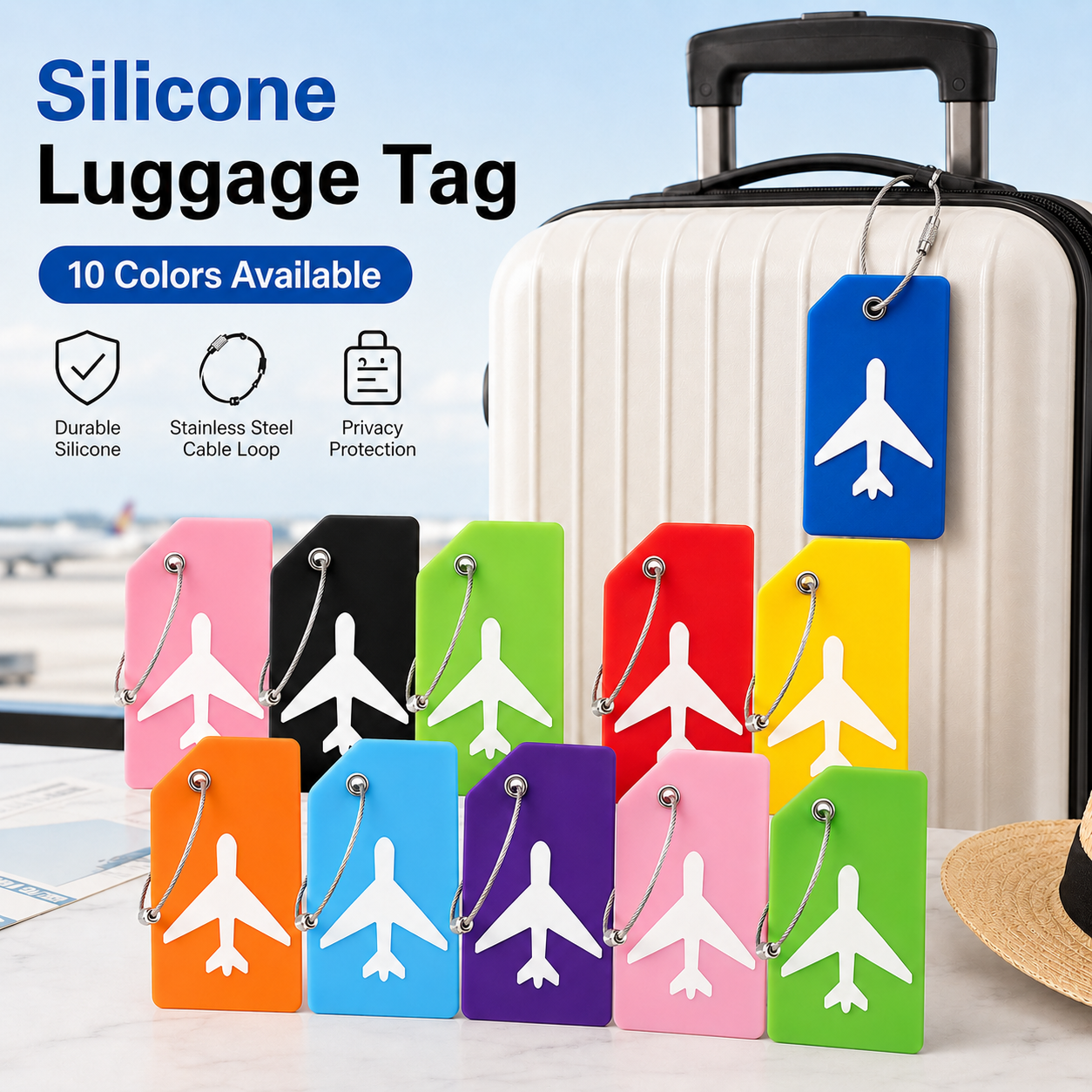 Travel Accessories Name - 2/5PCS Silicone Travel Luggage Tag Airplane