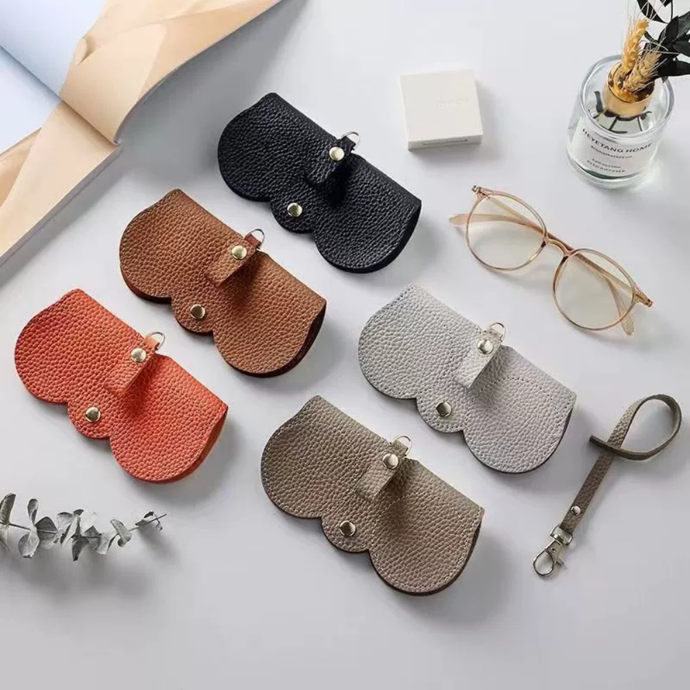 Travel Reading Accessories - 1pc Litchi Embossed Glasses Cover Cute