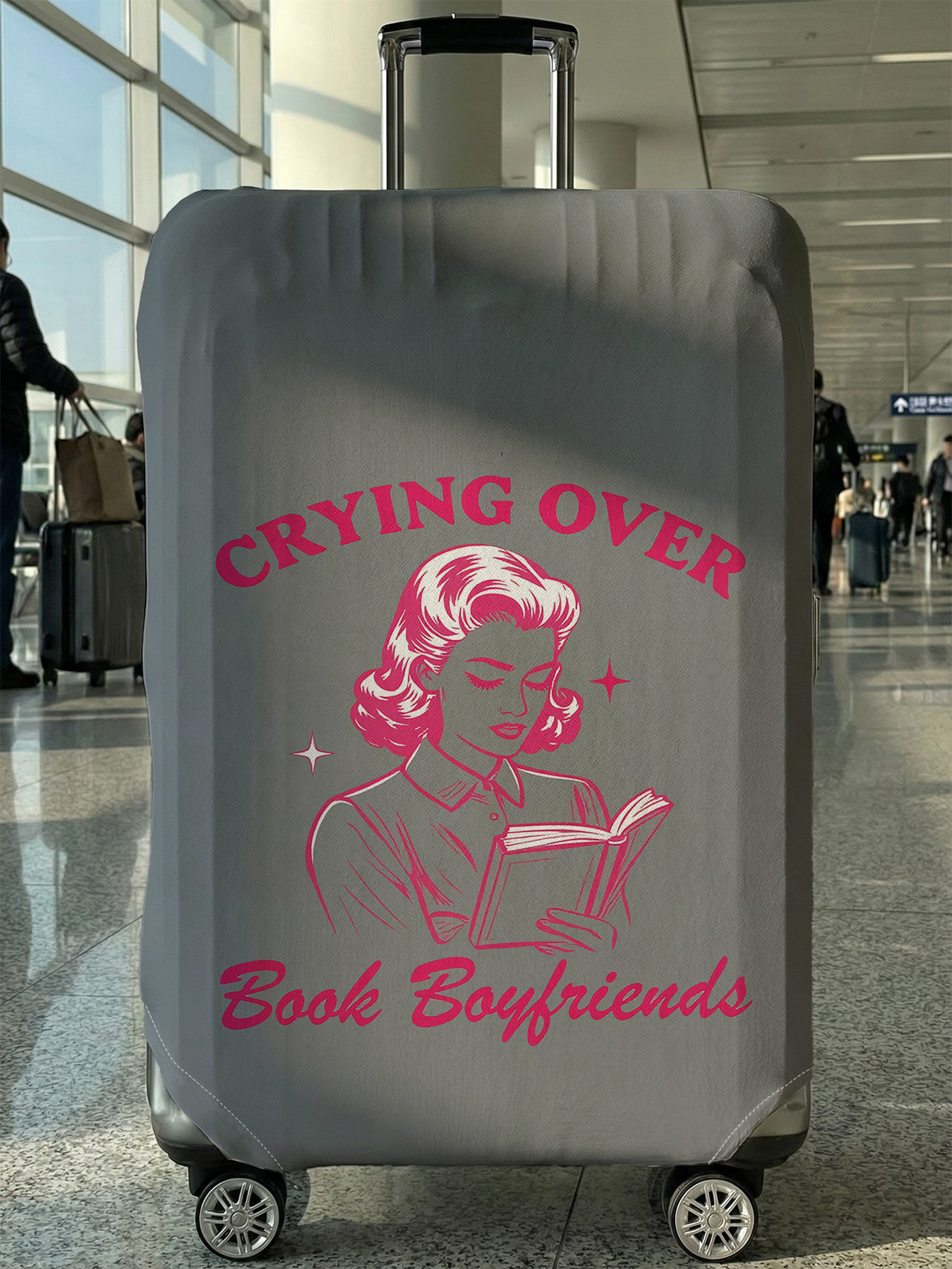 Travel Reading Accessories - Vintage Reading Girl Printed Luggage Protective