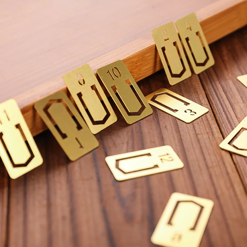 Travel Journal Accessories - 12pcs Copper Bookmark Retro Brass Metal