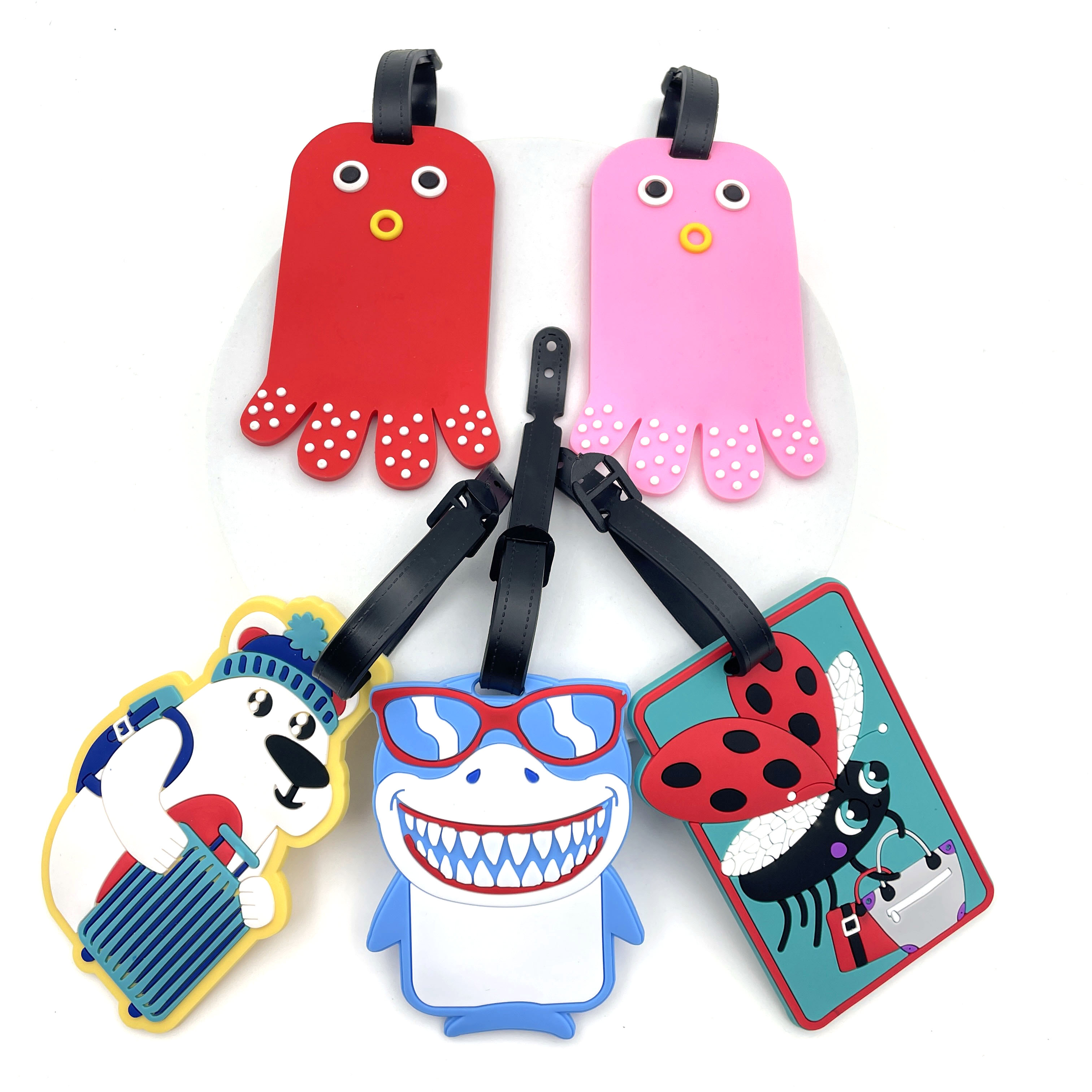 Travel Accessories Name - 1PCS Geometric Soft Silicone Luggage Tags