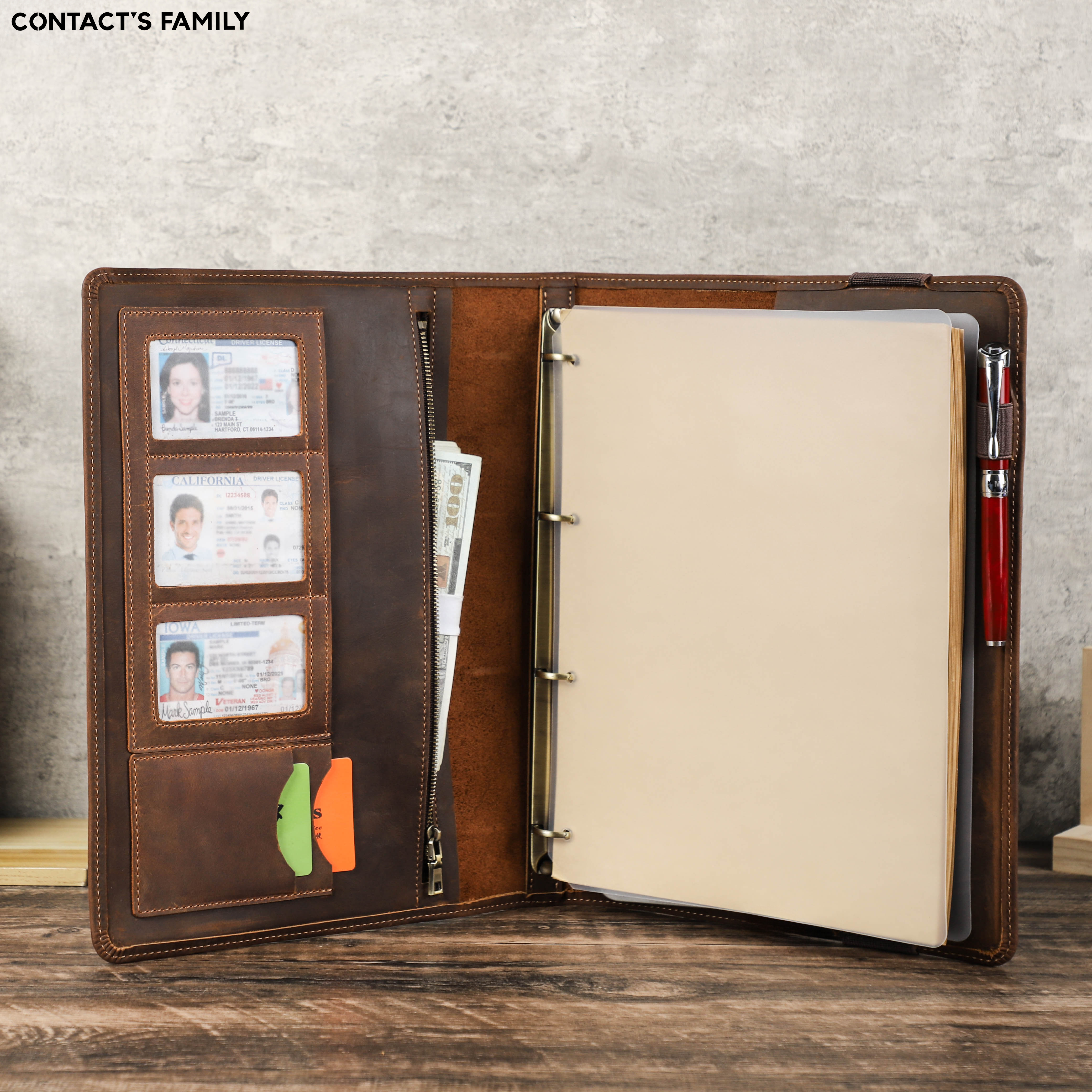 Travel Journal Accessories - Luxury Retro Business A4 Notebook Leather