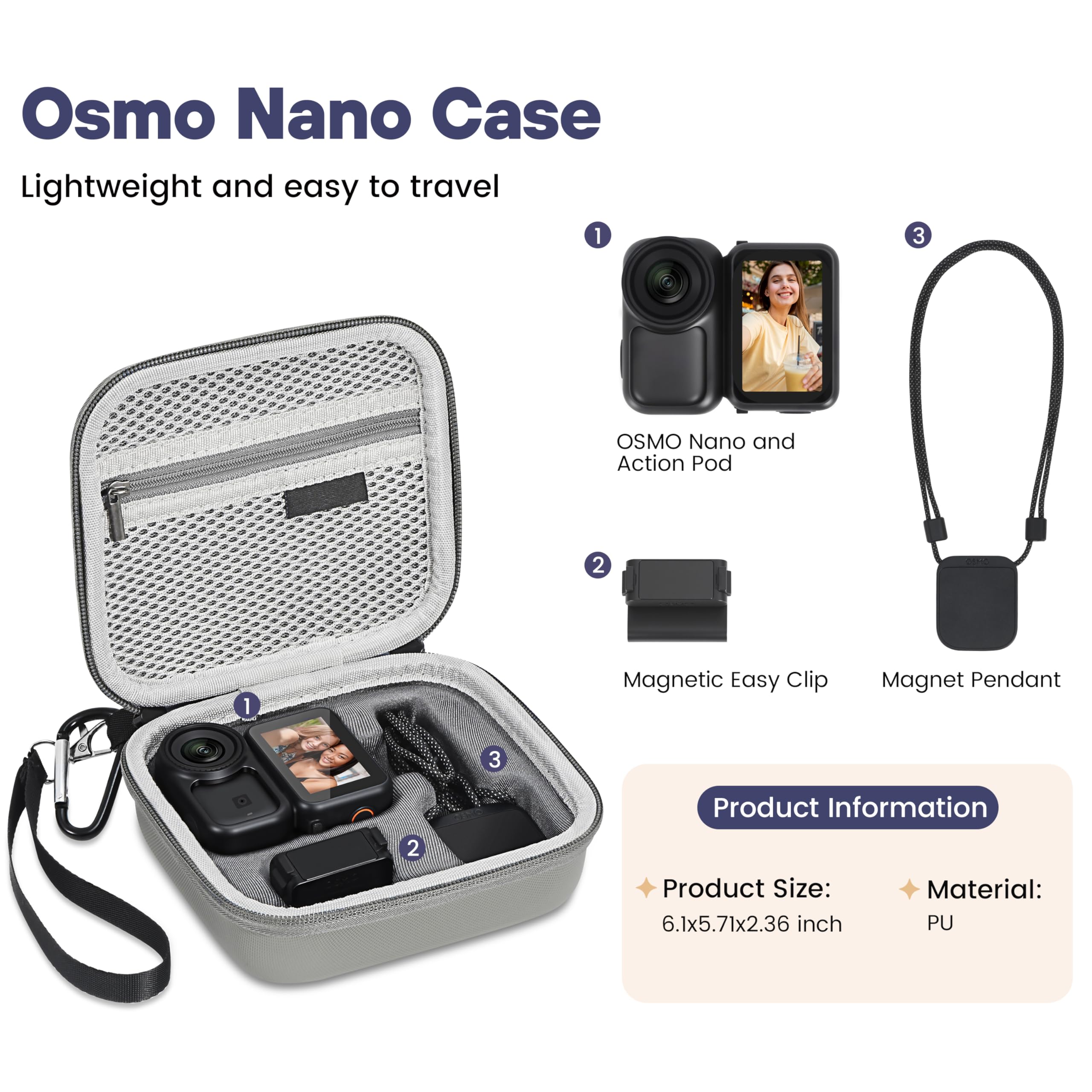 Osmo Nano Case, Protective Car - Travel Vlog Accessories avis et prix