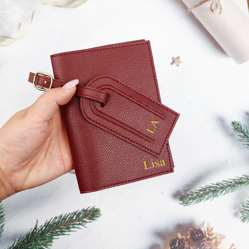 Customized letter pu leather a - Travel Accessories Passport Holder avis et prix