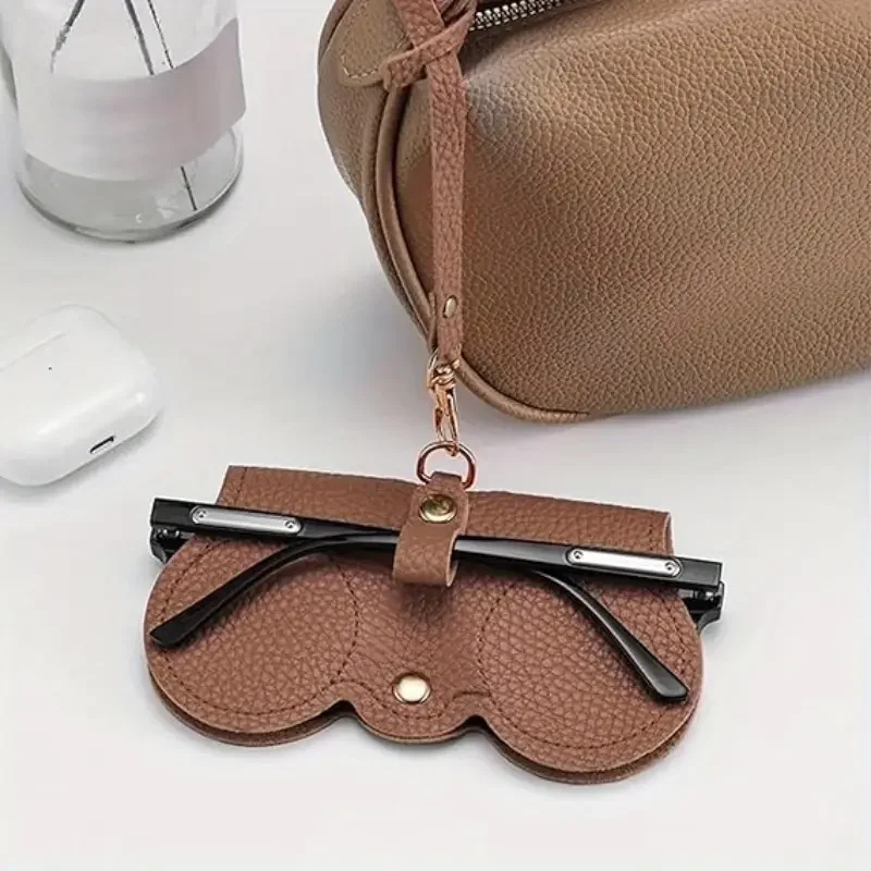 1pc Litchi Embossed Glasses Co - Travel Reading Accessories avis et prix
