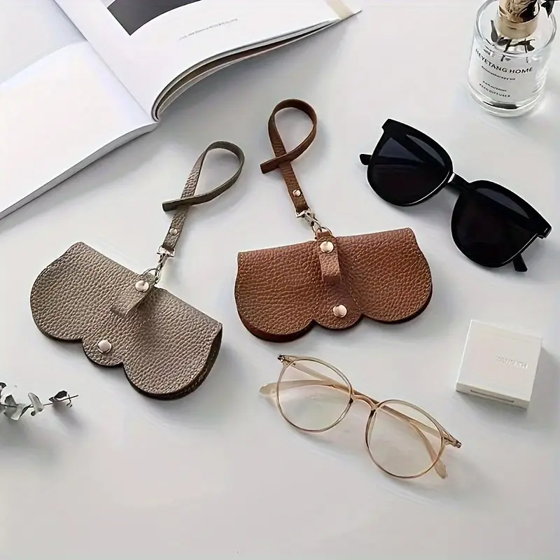 1pc Litchi Embossed Glasses Co - Travel Reading Accessories avis et prix