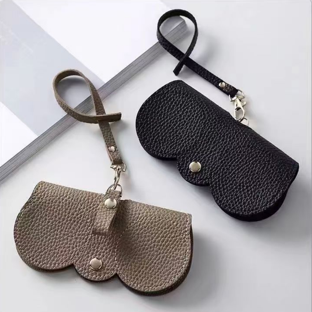1pc Litchi Embossed Glasses Co - Travel Reading Accessories avis et prix