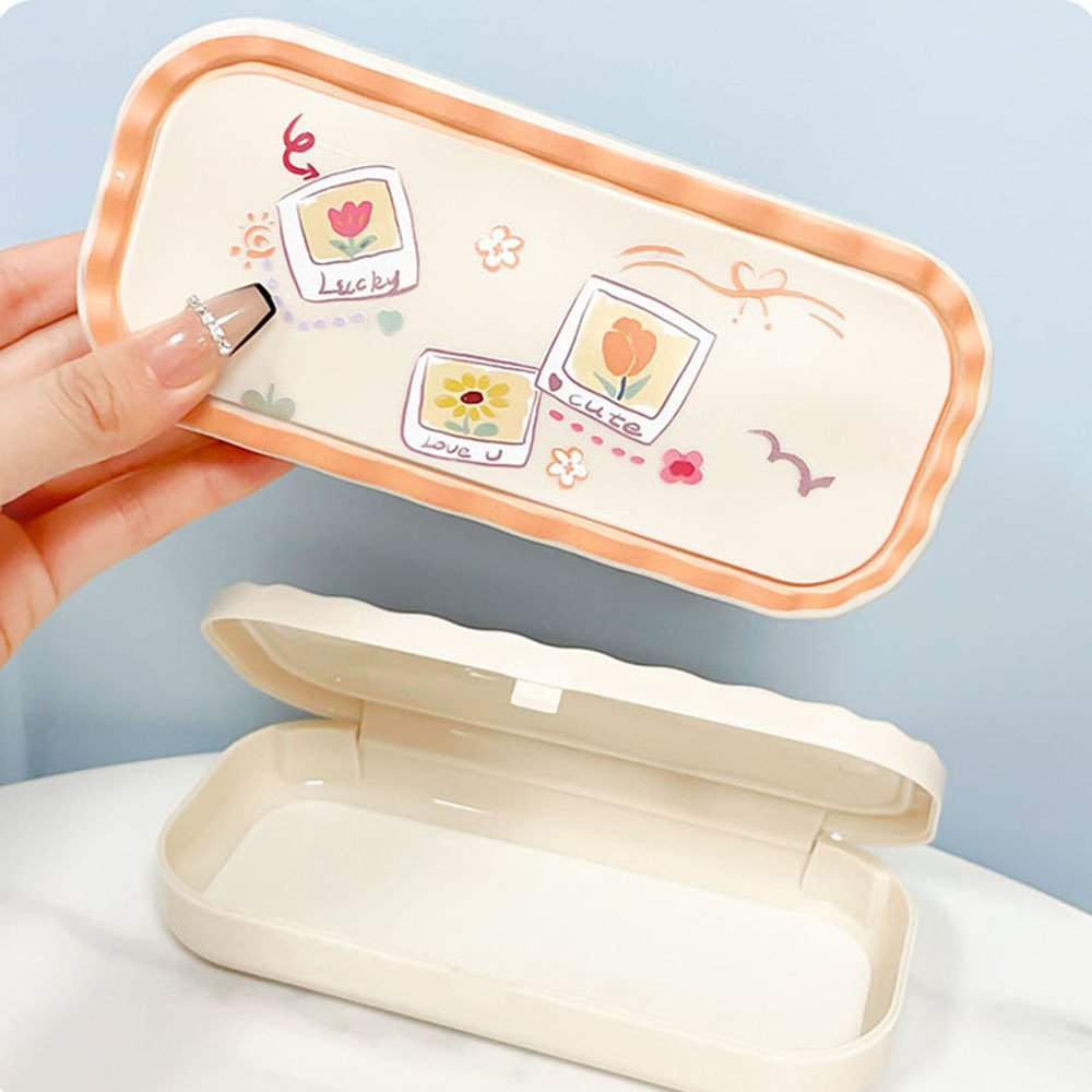 Cute Cartoon Print Glasses Box - Travel Reading Accessories avis et prix
