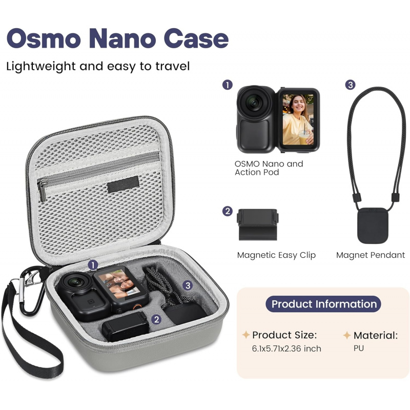 Protective PU Leather Carrying - Travel Vlog Accessories avis et prix