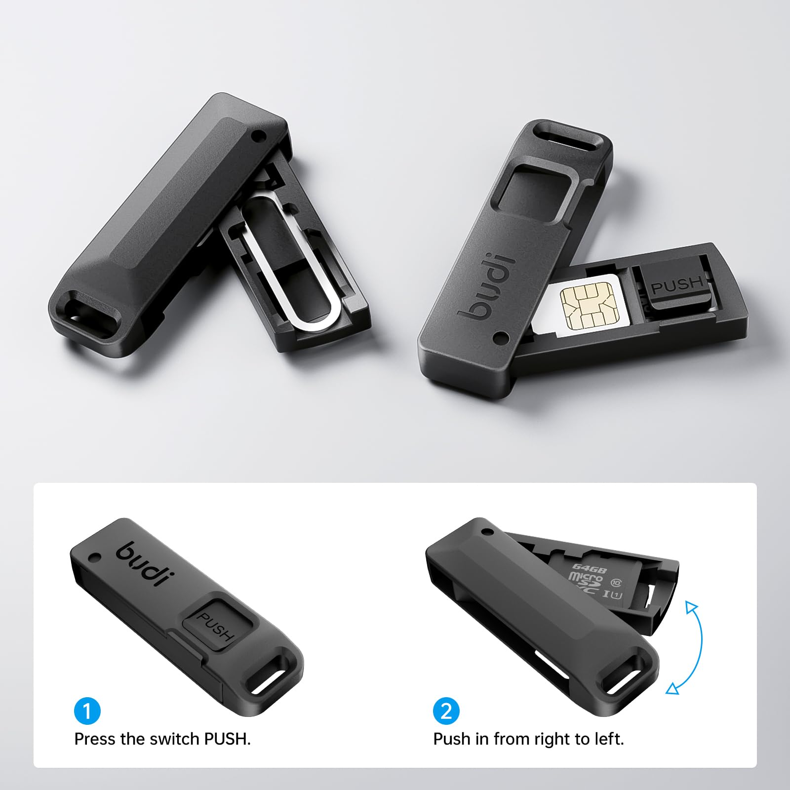 BUDI Anti-Lost SIM Card Eject  - Sim Card Holder Case avis et prix